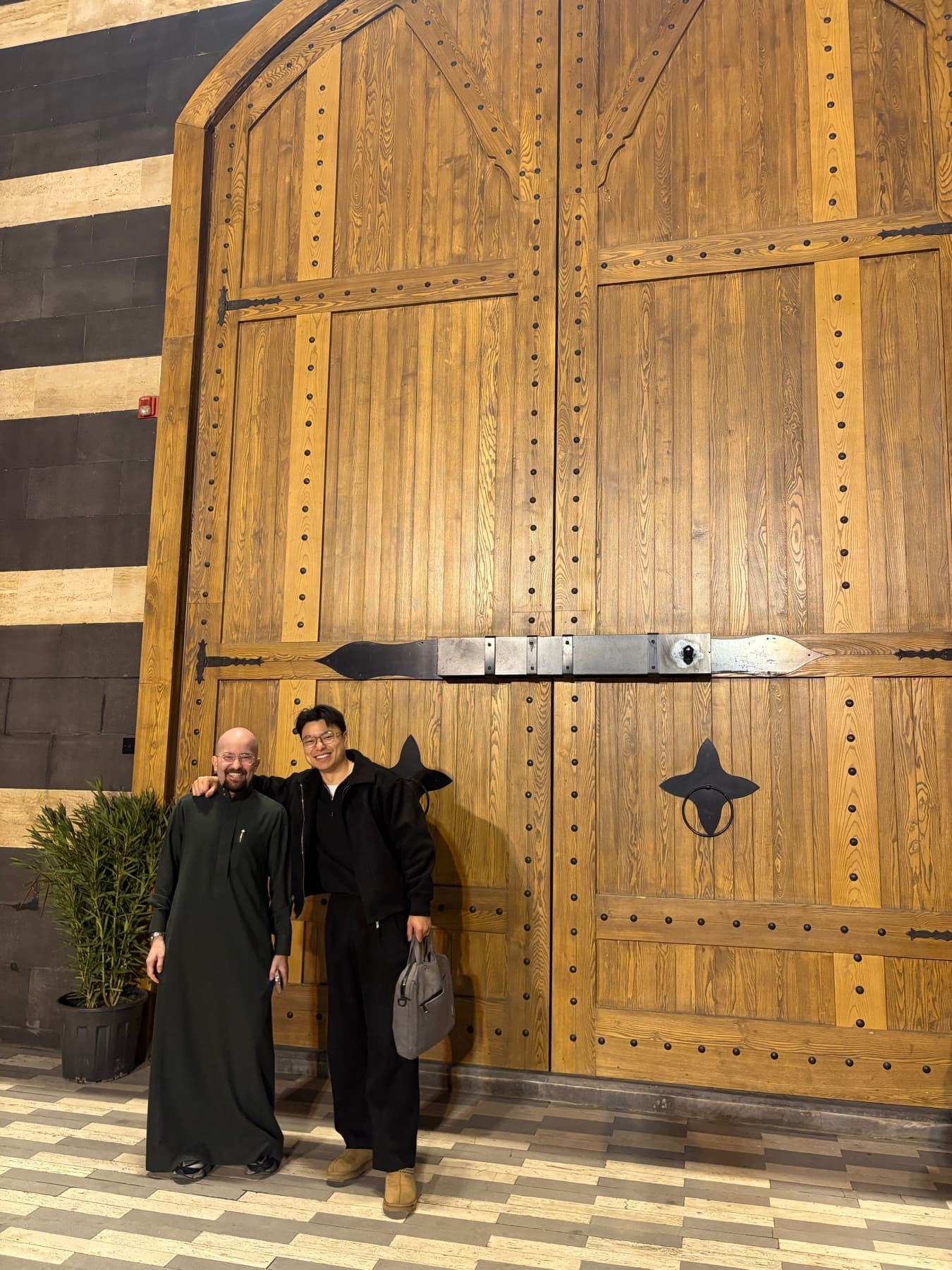 With a client in Riyadh